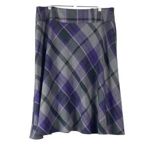 Y2K NY&C Women's Purple Gray Plaid Skirt Size 16 Dark Academia Preppy Gothic GUC